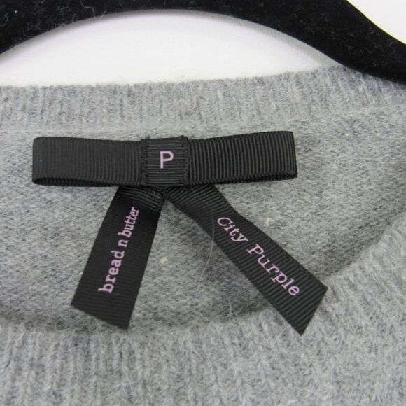 Bread n Butter Purple City Women's Gray Wool Blend Beaded Sweater SZ XS - Picture 3 of 5